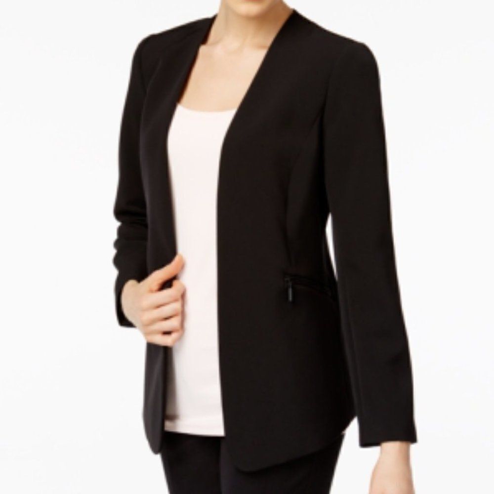 Vince Camuto Zip-Pocket Open-Front Blazer sz 12